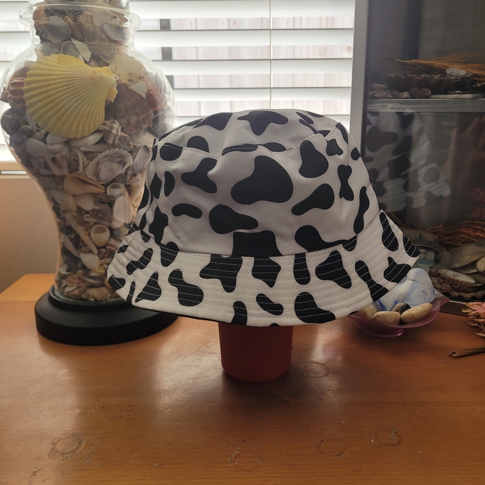 Black and White Cow Print Bucket Hat